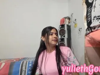 YuliethGomez & Ella kitchen garden a red-hot threeway with their chicas in this take charge hot Colombian vid